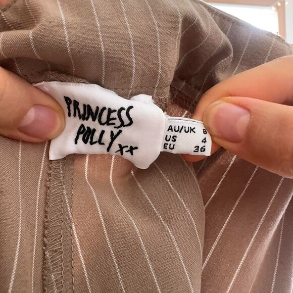 Tan and cream striped trousers Princess Polly pants - Picture 5 of 5
